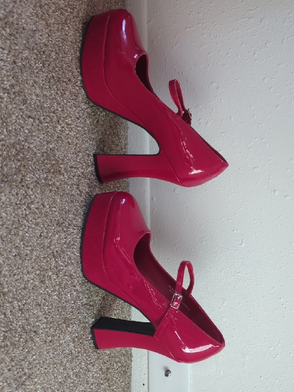 Demonia Dolly-50 Red Mary Jane Platform Heels - Picture 3 of 6